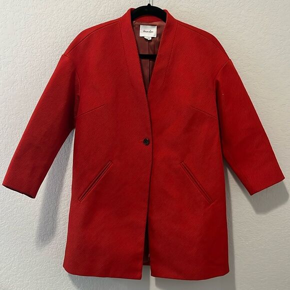 STEVEN ALAN Red Cocoon Tour Coat Size 0